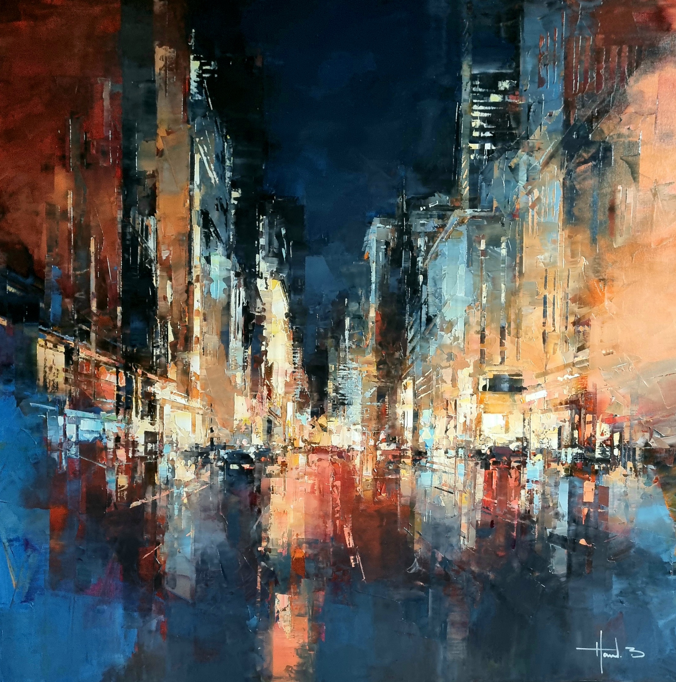 Nuit sur Manhattan 100x100